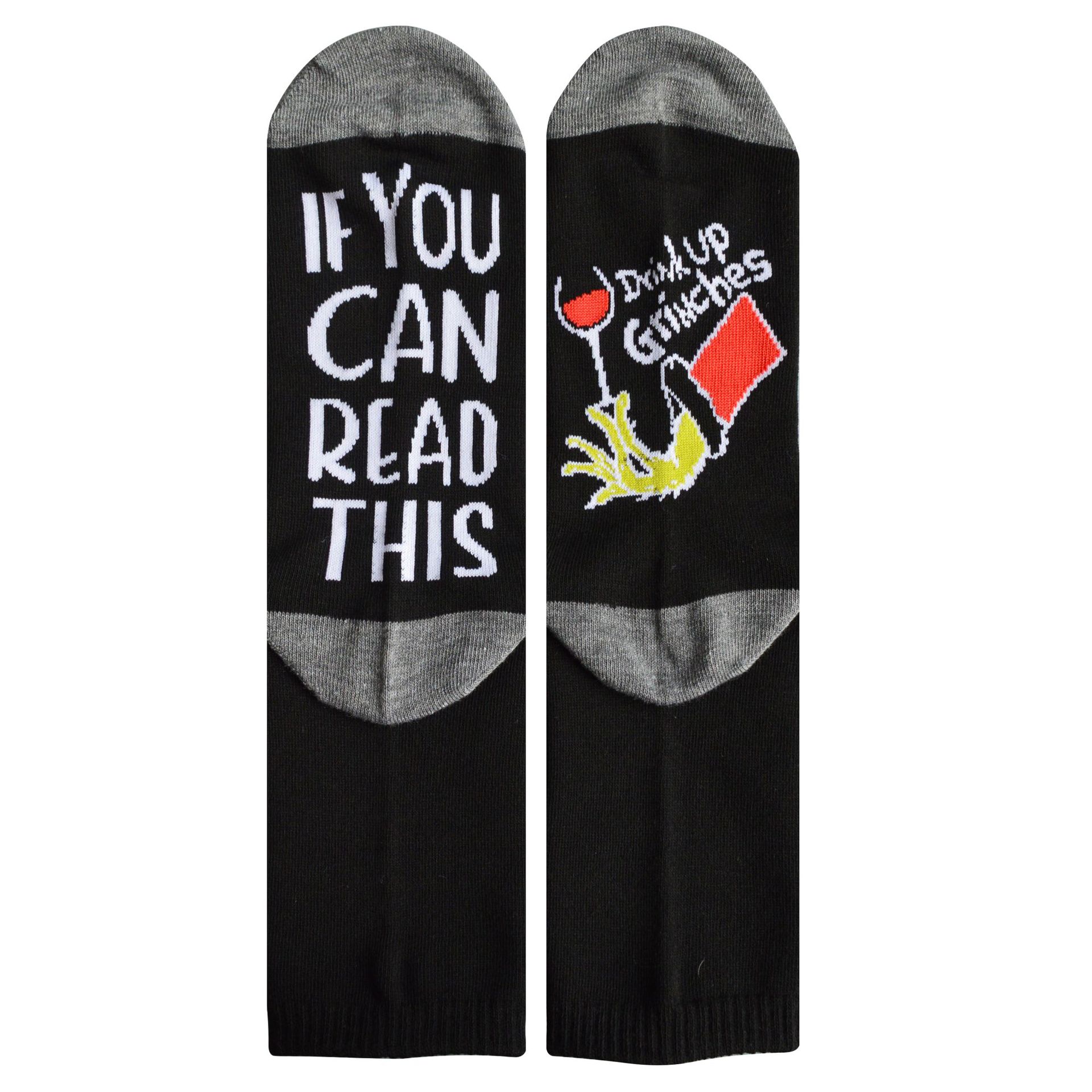 If You Can Read This Christmas Socks Casual Socks Crew AB Sock Mismatched Socks Novelty Socks